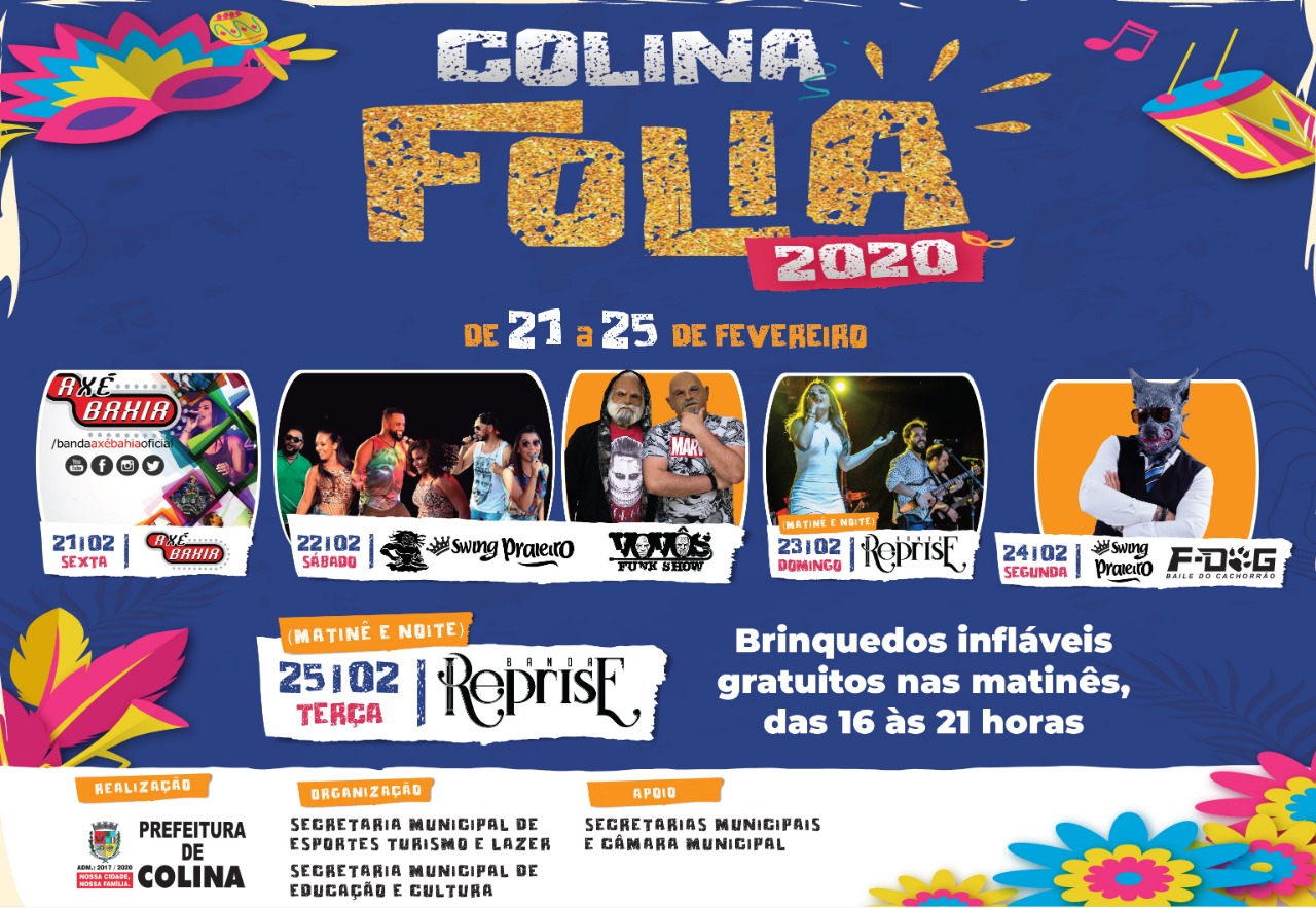 Carnaval de Colina vai até sexta com várias atrações