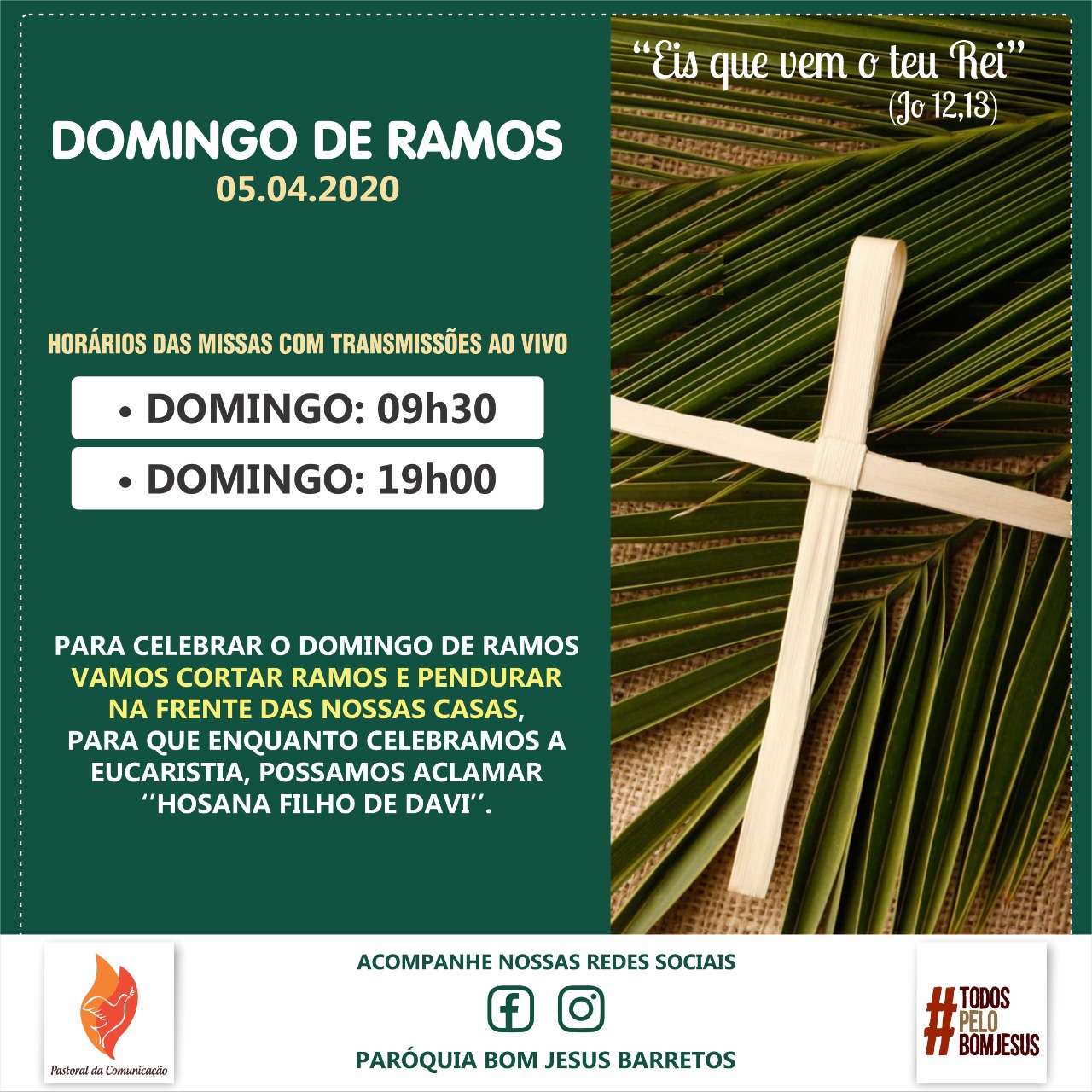 Domingo de Ramos abre as celebrações da Semana Santa