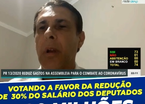 Assembleia de SP aprova corte de salários de deputados e servidores, Sebastião Santos votou a favorável