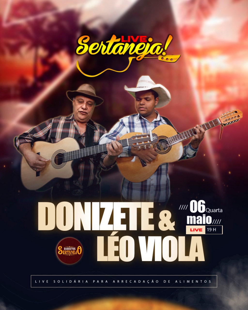 Donizete & Léo Viola realizam live nesta quarta, em Barretos