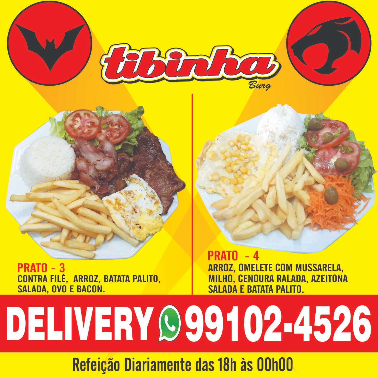 Delivery – Tibinha Refeições oferece pratos, lanches e porções no centro