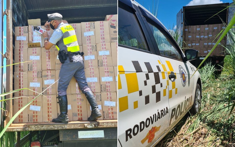 Polícia Rodoviária apreende 40 mil pacotes de cigarros contrabandeados em Monte Azul Paulista, SP