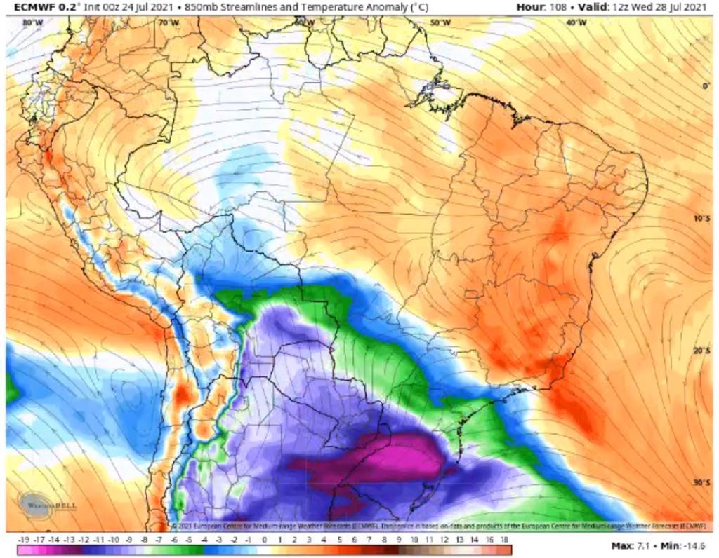 Previsão é de queda de temperatura no dia 30