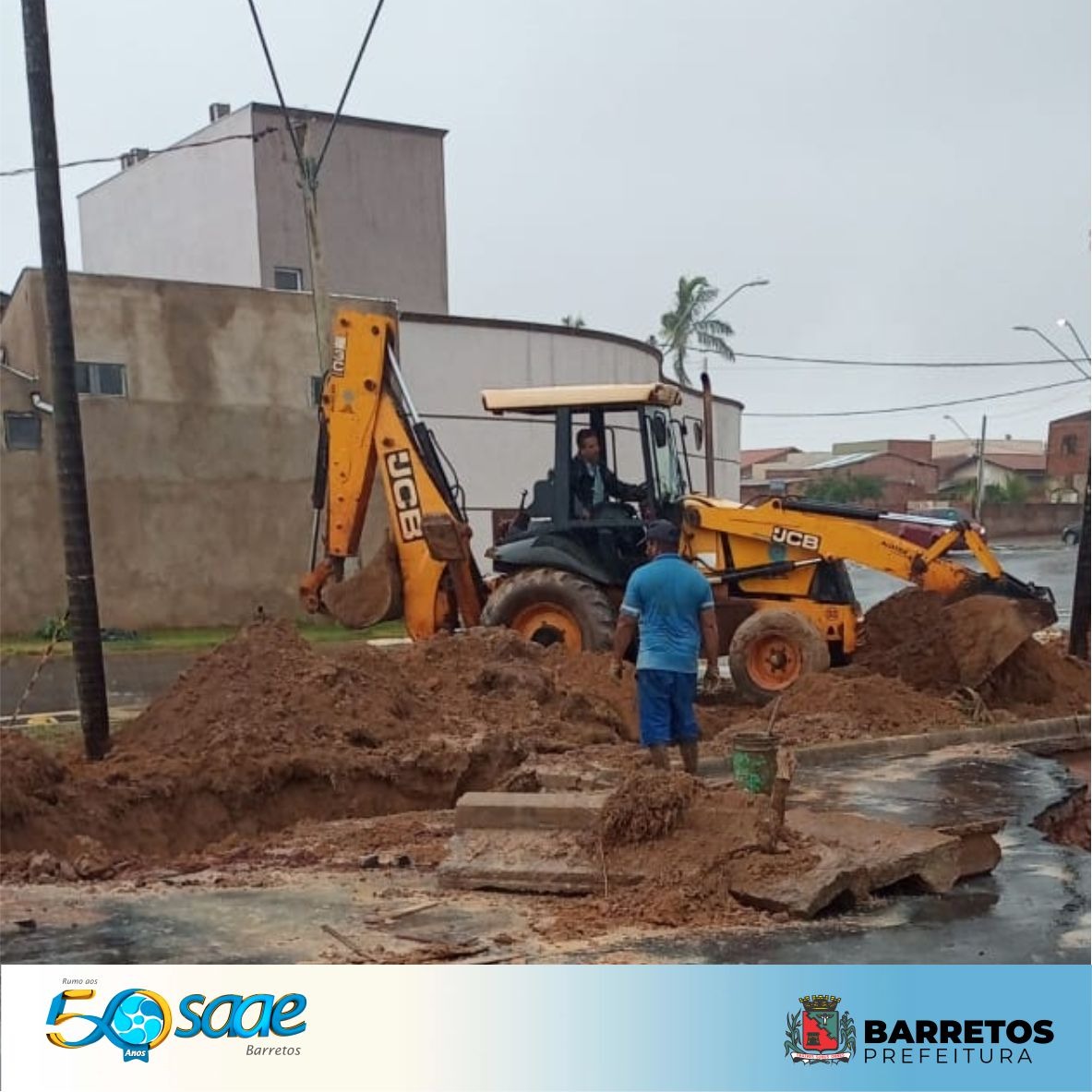 SAAE realiza reparos em rede de água danificada no San Diego