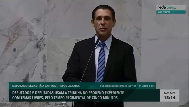 Deputado Sebastião Santos discursa na ALESP e critica projeto de pedágios nas rodovias da região de Barretos