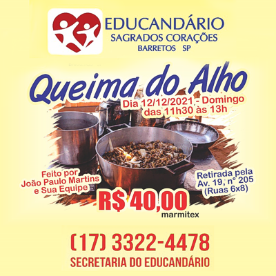 Educandário promove Queima do Alho no domingo