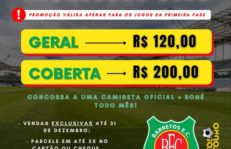 Barretos Esporte Clube lança pacote de  ingressos para a primeira fase do Paulistão