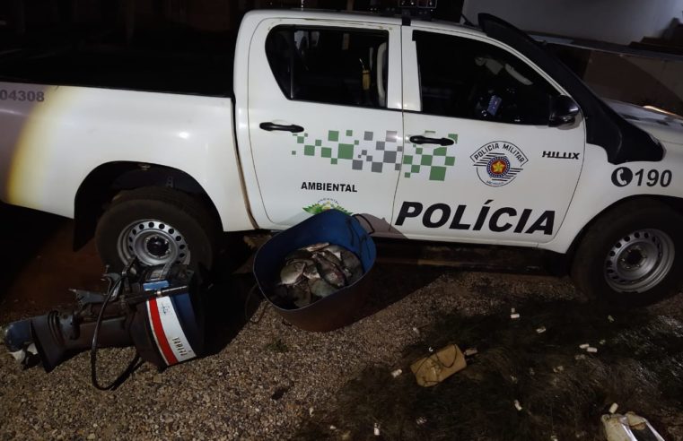 Polícia Ambiental faz apreensão de 57,94 kg de tilápia e redes em no Rio Sapucai