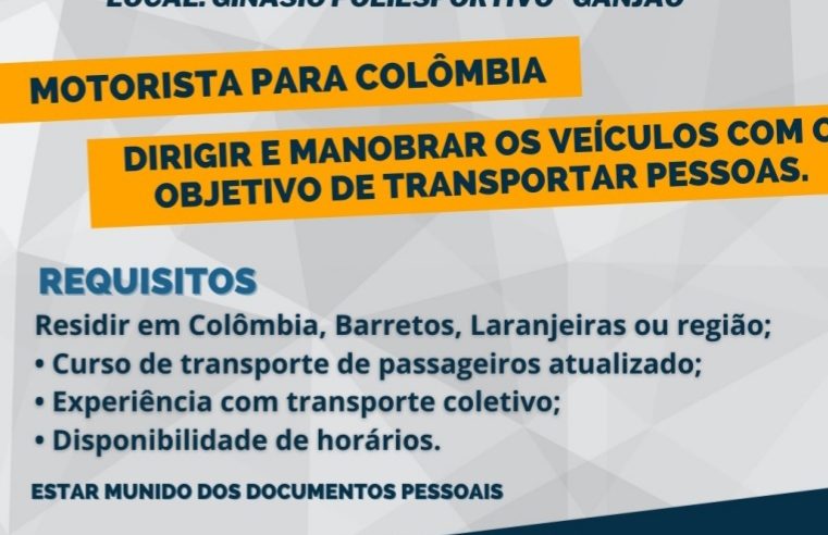 Colômbia realiza 2° Feirão do Emprego com a “Sertran Transportes”