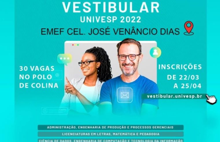 Polo Colina UNIVESP abre inscrições para vestibular 2022 e está em nova sede