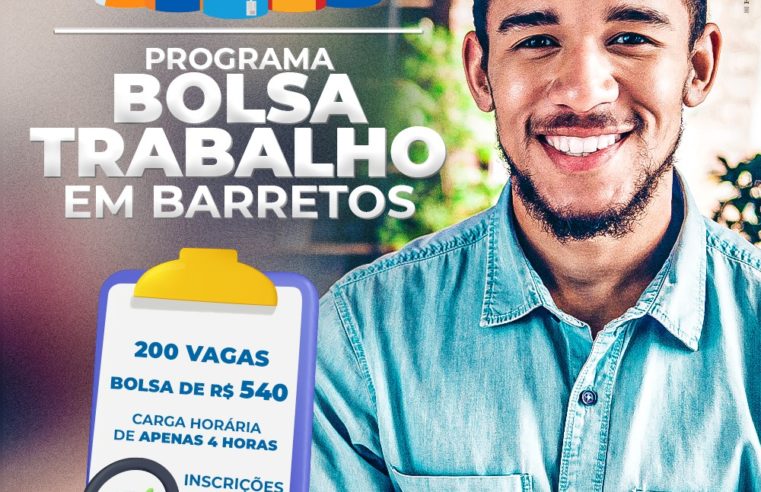 Inscrições para 200 vagas do Bolsa Trabalho terminam nesta sexta, dia 17