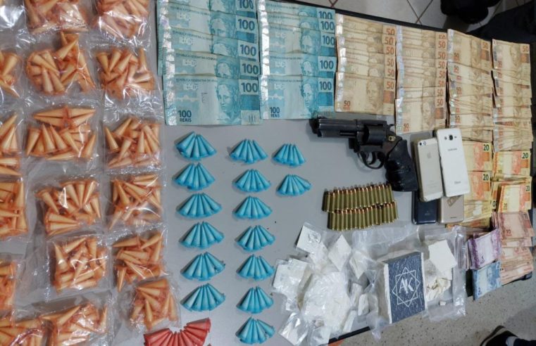 Casal é preso com drogas pertences a foragido da Justiça