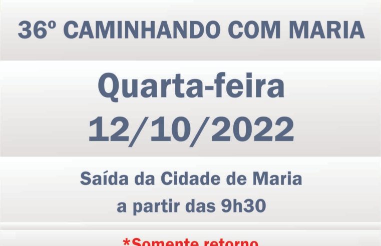 Transporte Coletivo Municipal atenderá devotos que participam da 36ª edição do Caminhando com Maria