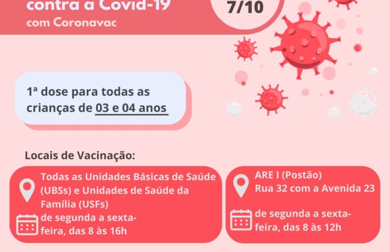 Crianças de 3 e 4 anos já devem se vacinar contra a Covid-19