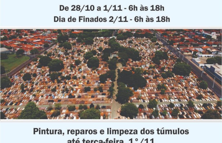 Dia de Finados: Reparos e limpeza de túmulos podem ser feitos até terça, 1° de novembro