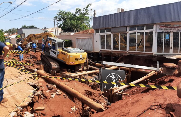 Chefe do executivo visita obra danificada por chuva
