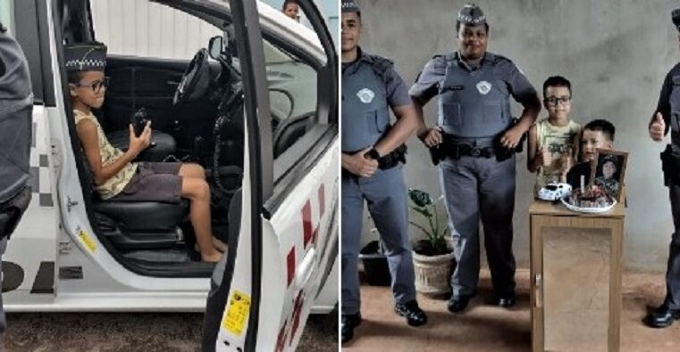 Policiais participam de aniversário de criança no Barretos 2