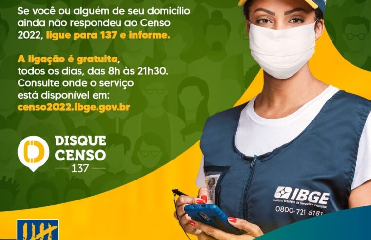 “Disque Censo” é alternativa para quem ainda não recebeu visita dos recenseadores