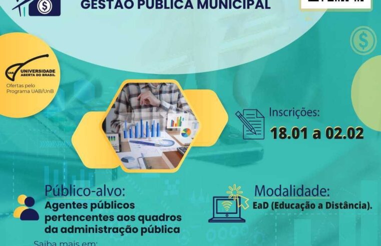 UnB, por meio do Polo Barretos da Universidade Aberta do Brasil, abre 40 vagas de pós-graduação em Gestão Pública Municipal e Contabilidade e Finanças Públicas Municipais