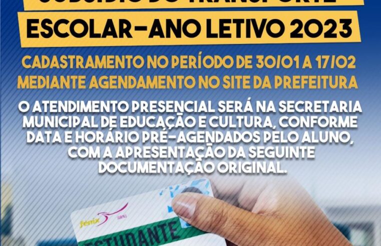 Prefeitura de Colina realiza o cadastramento Transporte Escolar 2023