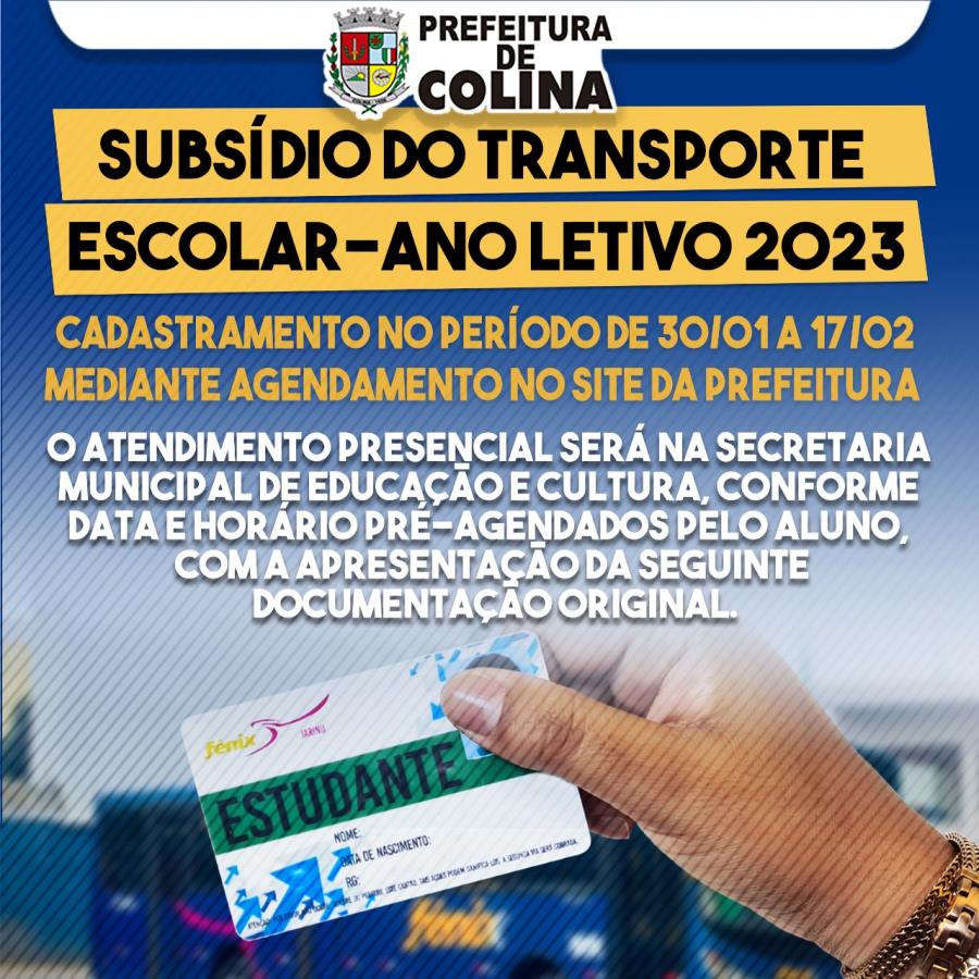 Prefeitura de Colina realiza o cadastramento Transporte Escolar 2023