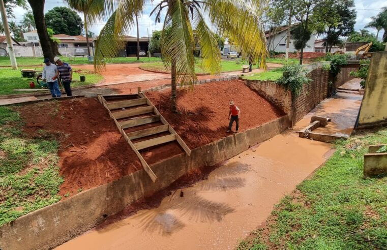 SAAE Barretos faz contenção do solo na cabeceira do córrego São Sebastião
