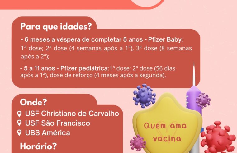 Barretos vacina crianças neste sábado, dia 11, das 8 às 12h