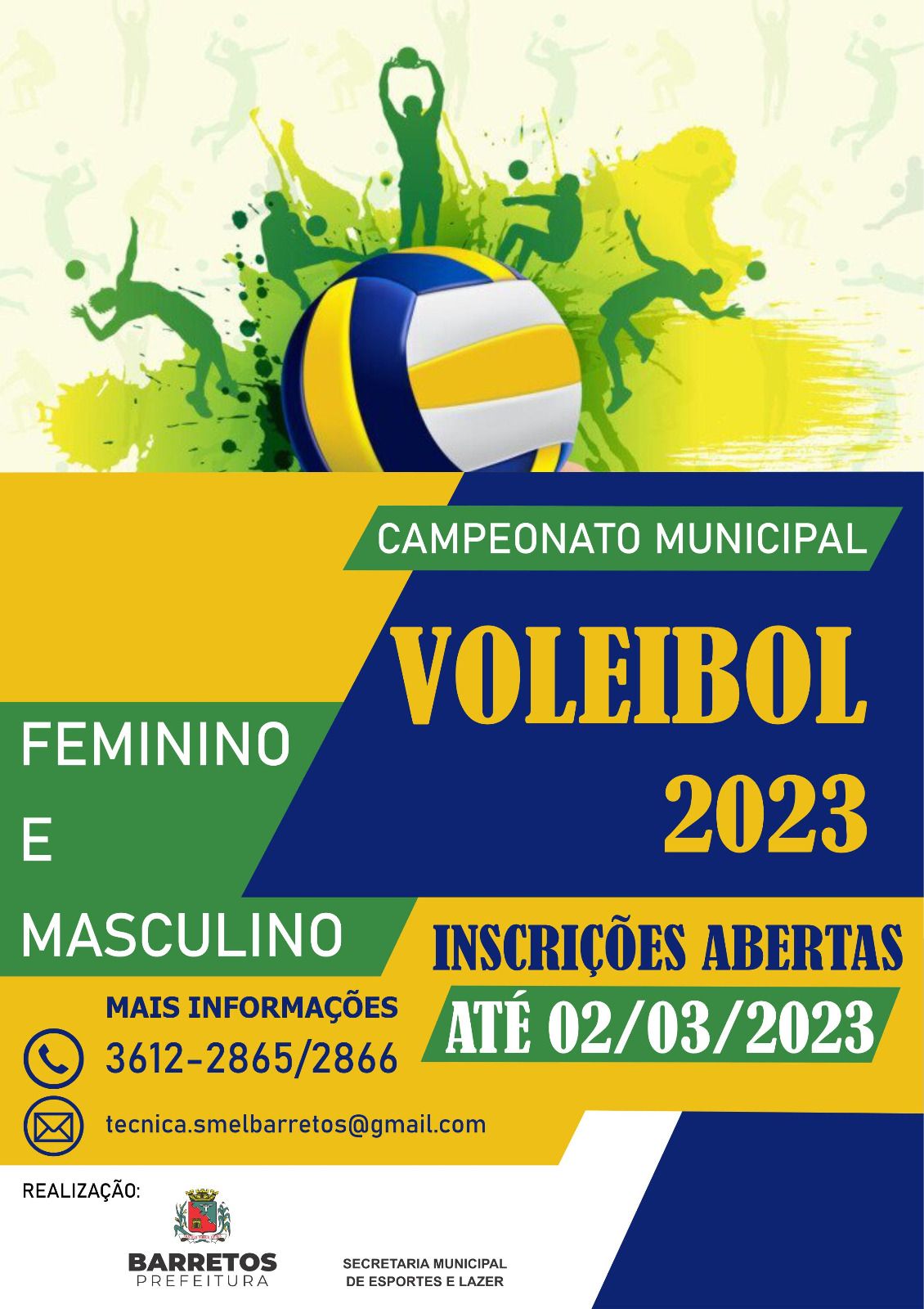 Campeonato Municipal de Voleibol 2023 está com inscrições abertas