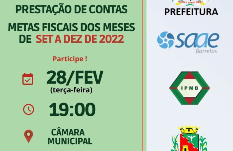 PARTICIPE ! Audiência Pública apresenta situação financeira do Município em 2022