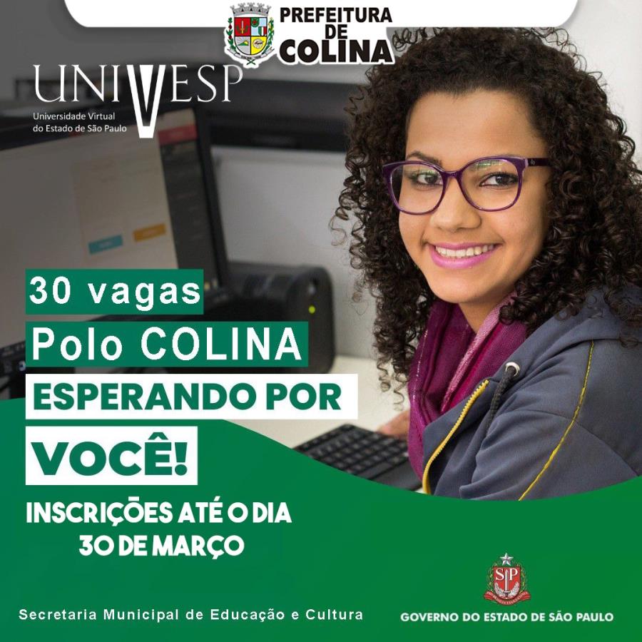 Polo Colina UNIVESP abre inscrições para o vestibular