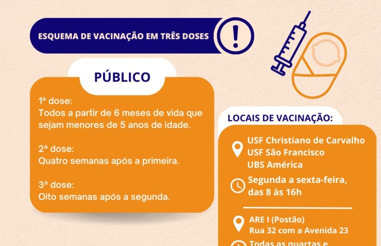 Saúde amplia pontos e dias de vacinação para crianças a partir desta quarta-feira, dia 1º