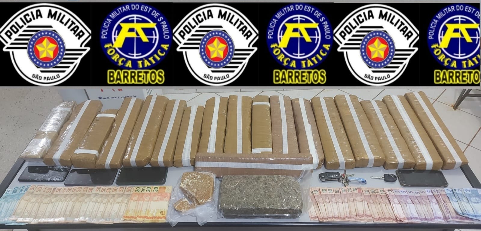 PM faz apreensão de mais de 20 kg de drogas