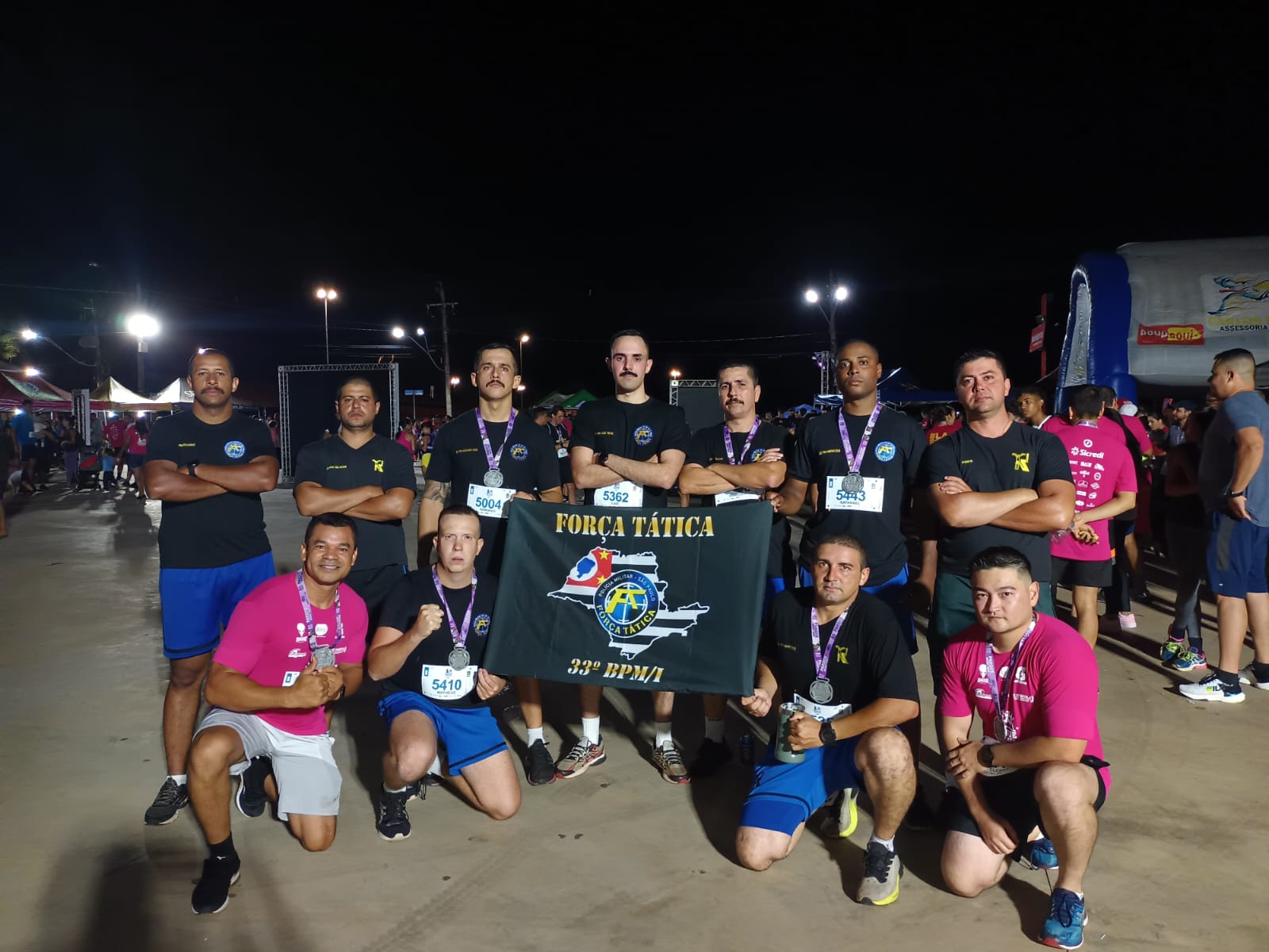 Policiais militares participaram da corrida Parque Night Run