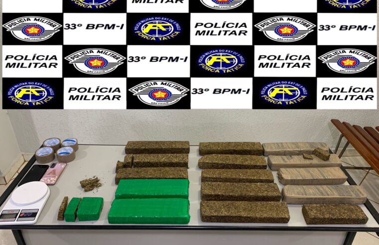 Força Tática faz apreensão de mais de 15 kg de maconha em Olímpia