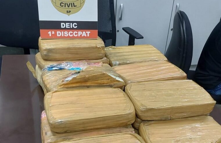 Deic prende jovem que escondia 20 tijolos de maconha em casa na zona sul de SP