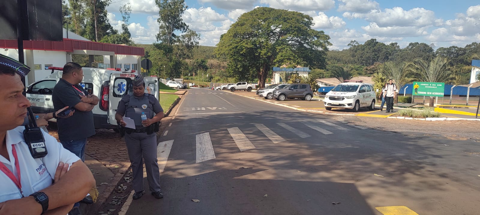 Semana de Trânsito em frigorífico teve participação da PM