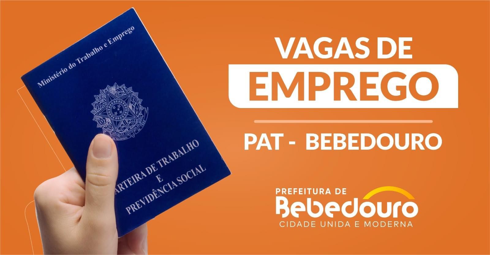 PAT de Bebedouro informa novas vagas de emprego – 16/05