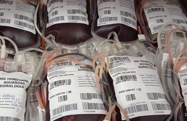 Hemocentro coleta 22 bolsas de sangue durante doação noturna