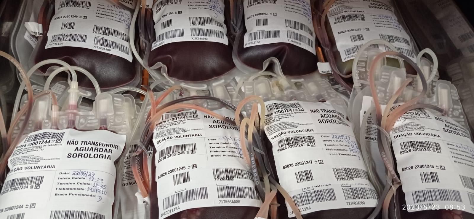 Hemocentro coleta 22 bolsas de sangue durante doação noturna