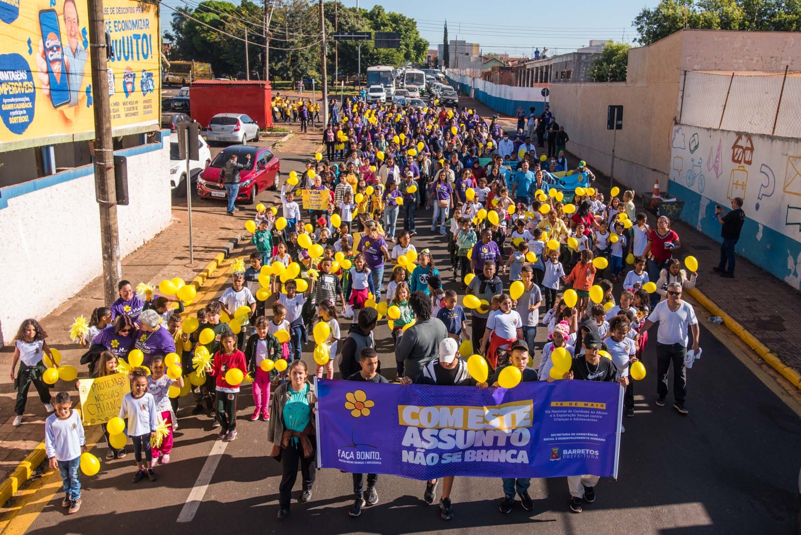 Prefeitura mobiliza Barretos em ação que marca o Dia Nacional de Combate ao Abuso e à Exploração Sexual Contra Crianças e Adolescentes