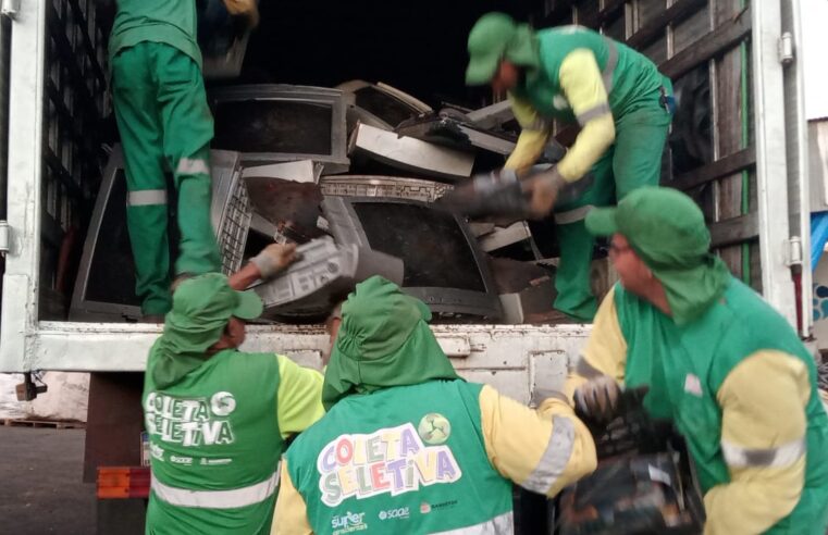 ABREE recolhe TVs e outros materiais eletroeletrônicos da Usina de Triagem de Barretos