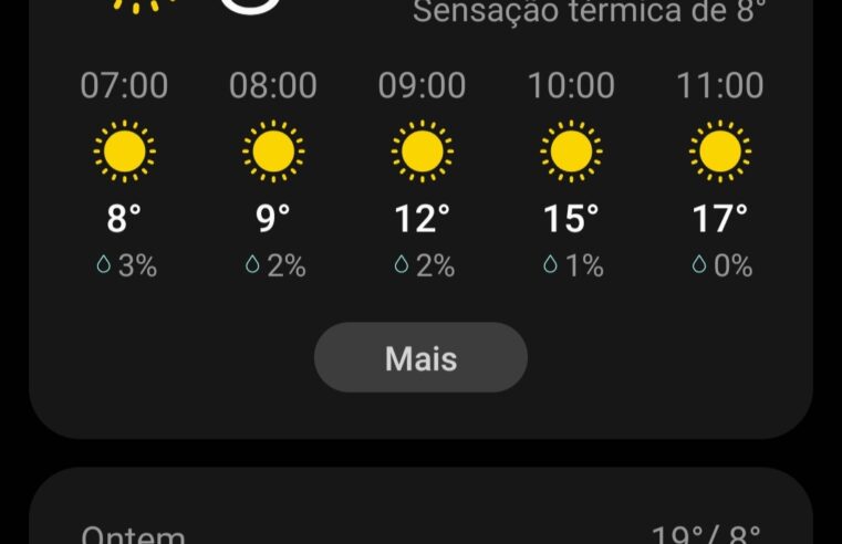 Barretos registra mínima de 8°C neste domingo
