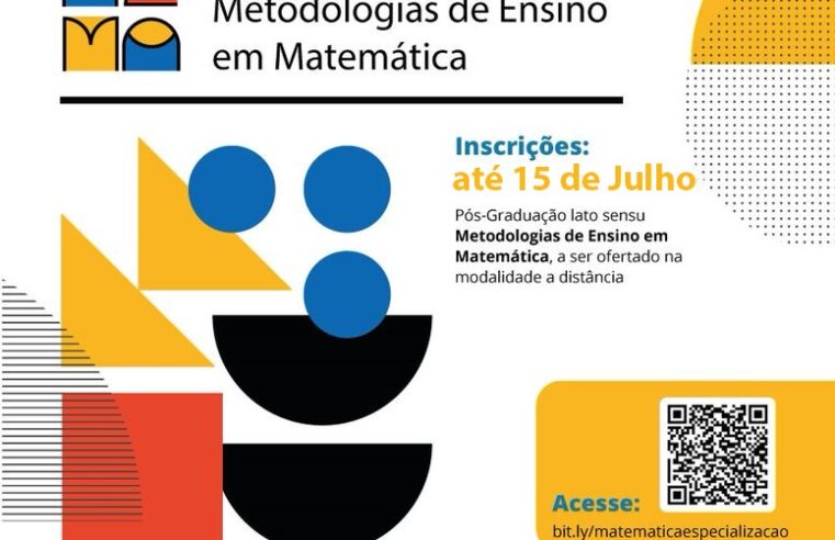 Processo seletivo para curso de pós-graduação em metodologias de ensino em matemática tem inscrições abertas