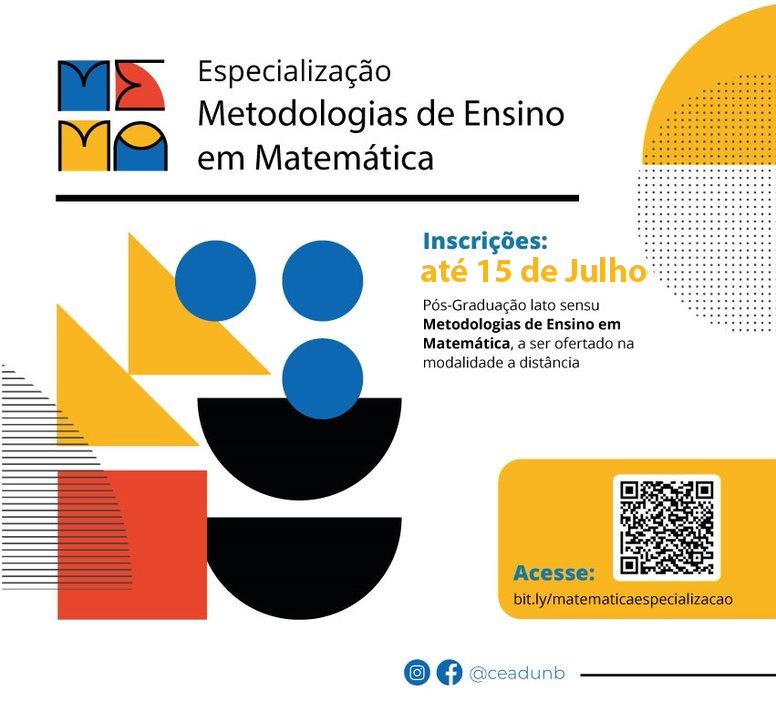 Processo seletivo para curso de pós-graduação em metodologias de ensino em matemática tem inscrições abertas