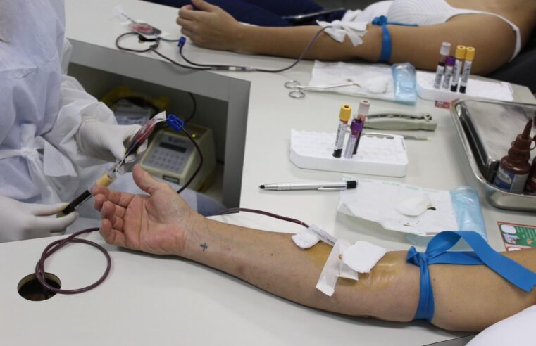 Hemocentro coleta 26 bolsas de sangue durante doação noturna