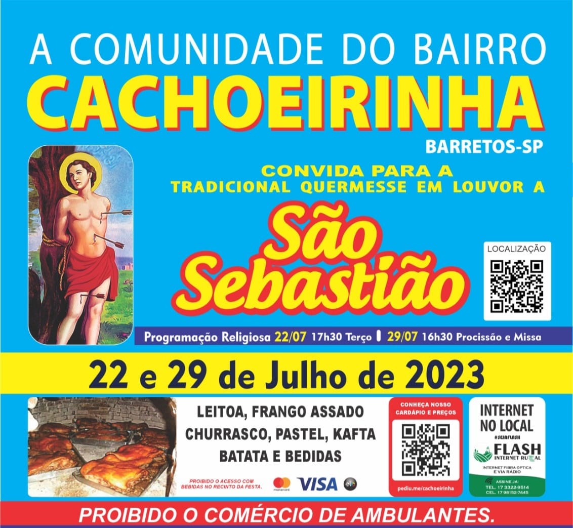 Cachoeirinha terá quermesse nos dias 22 e 29 de julho