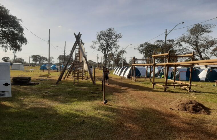 Parque do Peão está sendo preparado para o acampamento dos Desbravadores
