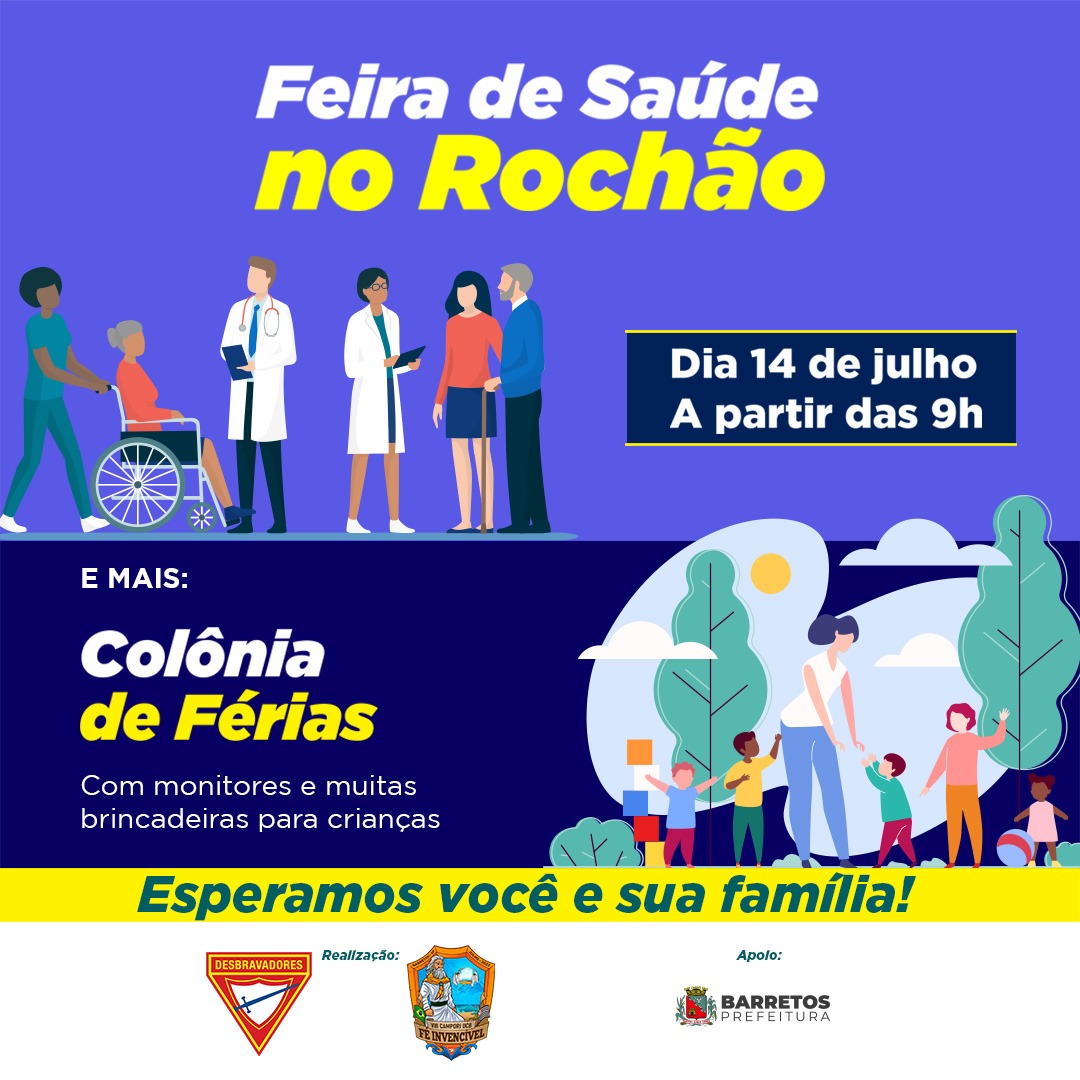 Rochão recebe “Feira de Saúde” nesta sexta-feira (14), das 9 às 17h