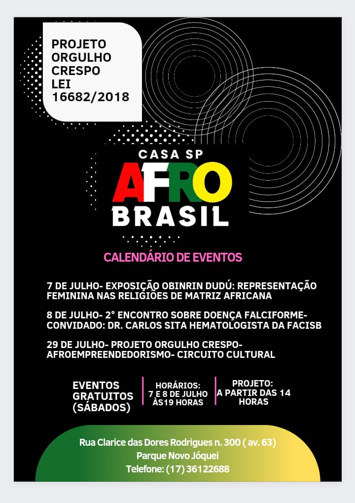 Casa Afro recebe exposição e Encontro sobre Doença Falciforme nesta sexta, 7, e no sábado, 8