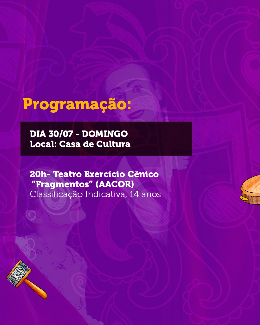 Departamento de Cultura divulga programação do ECAL, de 19 a 23 e 30 de julho